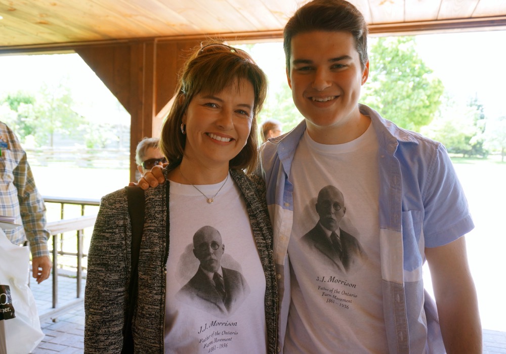Inductee James J. Morrison's great granddaughter and great, great grandson wear special t-shirts in honour of their ancestor.