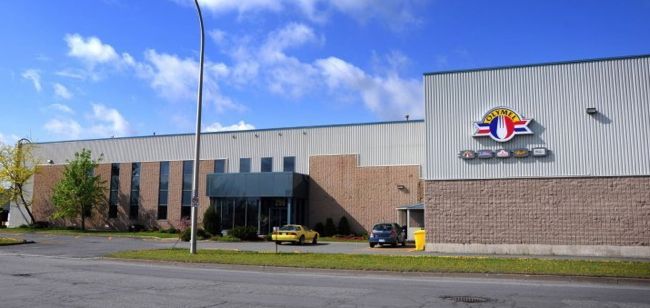 Olymel, whose Drummondville, Que. bacon plant is shown here, plans to seek other destinations for pork originally booked to ship to Russia. (Drumco.ca)
