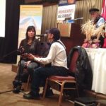 Delegates at the Indigenous Agriculture Summit got musical accompaniment to their lunch Wednesday at Regina’s Ramada Plaza. (Lisa Guenther photo)