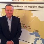 G3 CEO Karl Gerrand, shown here in April in Winnipeg, said the company isn’t particularly interested in making a move on Glencore’s Viterra assets. (Dave Bedard photo)