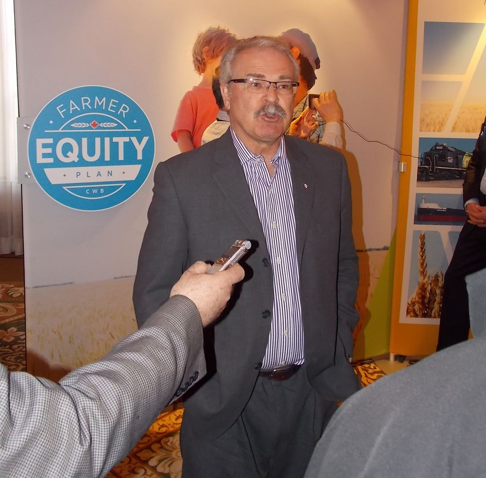Gerry Ritz, shown here in Winnipeg in April, may be a tough act to follow in the ag portfolio for a Liberal government with a limited depth chart in the ag sector. (Dave Bedard photo)
