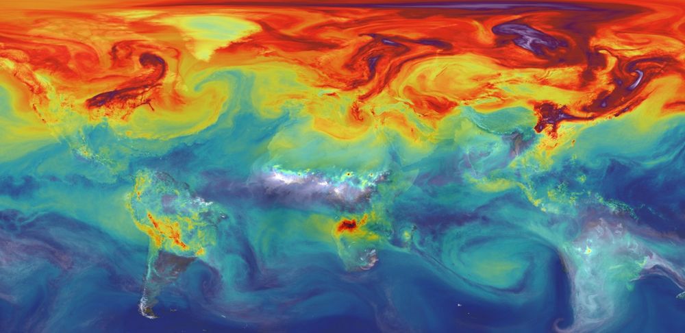 A supercomputer-modeled simulation showing the expected impact of global warming on Earth’s surface temperatures. (Photo courtesy NASA)
