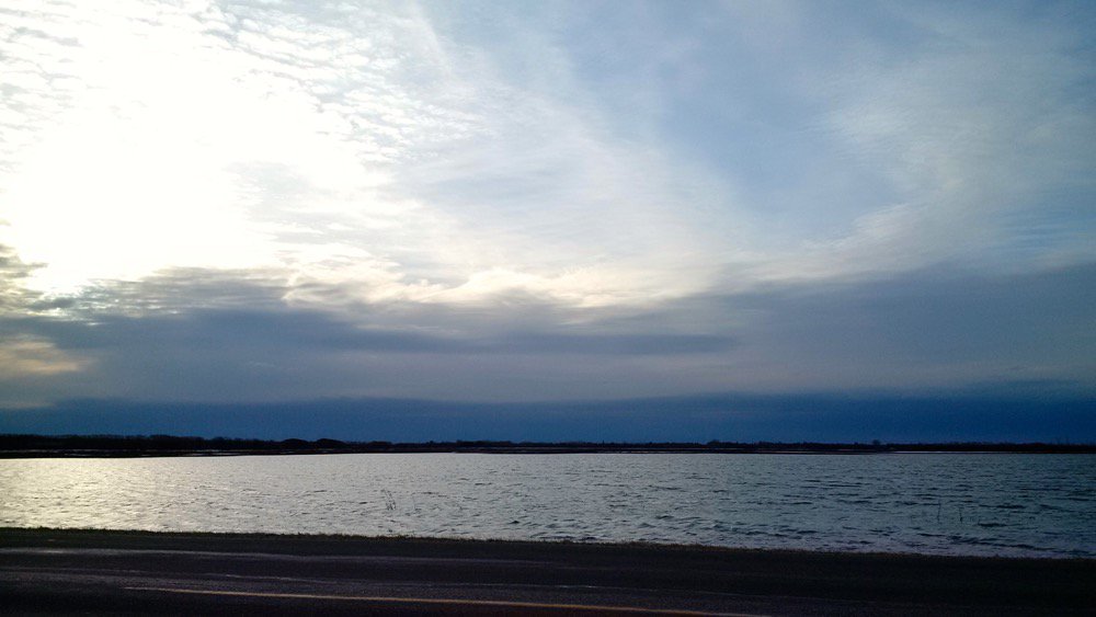 A flooded field north of Winnipeg in St. Andrews, Man., on March 29.  Photo: Greg Berg
