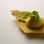 Pâte sucrée with spiced butternut squash mousse and pea shoots. This gluten-free pâte sucrée is made with ‘BEST’ Certified-Organic Precooked Navy Bean Flour and ‘BEST’ Certified-Organic Pea Hull Fiber 200. Photo: Chef Sean Audet.