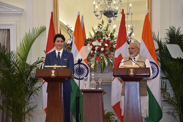 Prime Minister Justin Trudeau and India’s Prime Minister Narendra Modi. (MEA.gov.in)
