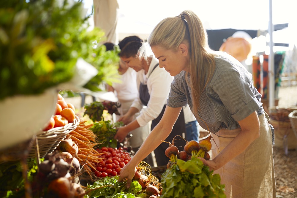 Most small organic producers sell some of their goods at farmers’ markets.