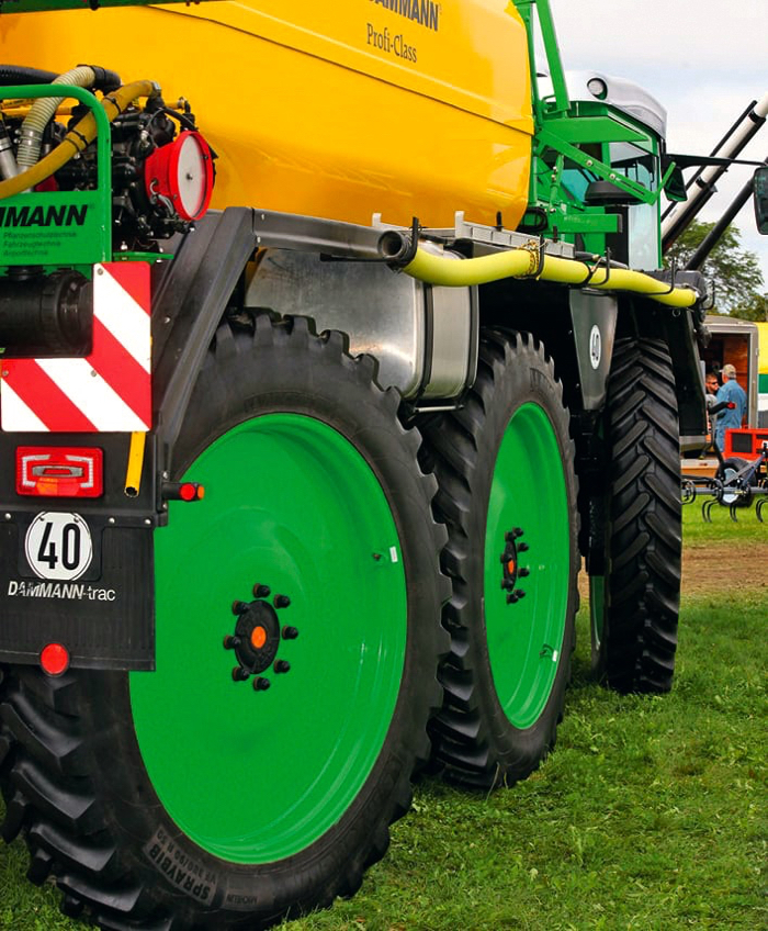 Six-wheel drive, four-wheel steering handles the load.