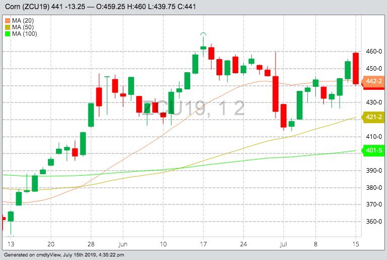 U.S. grains: Corn pulls back from five-year high