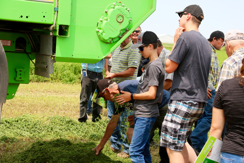 The ability to check hay as it is cut, tedded, raked and baled is one of the reasons for the popularity of the Ontario Forage Expo.