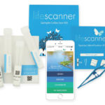 The LifeScanner collection kit and the mobile app where results are delivered.