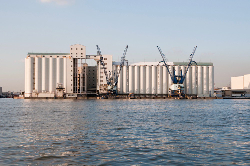 File photo of wheat storage for a flour mill at Yokohama, Japan. (Joel-t/iStock/Getty Images)
