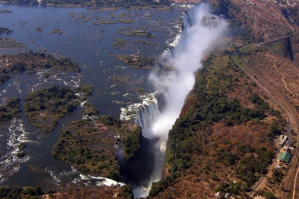 Victoria Falls, on the Zambezi River on Zimbabwe’s northwestern border with Zambia. (CIA.gov)
