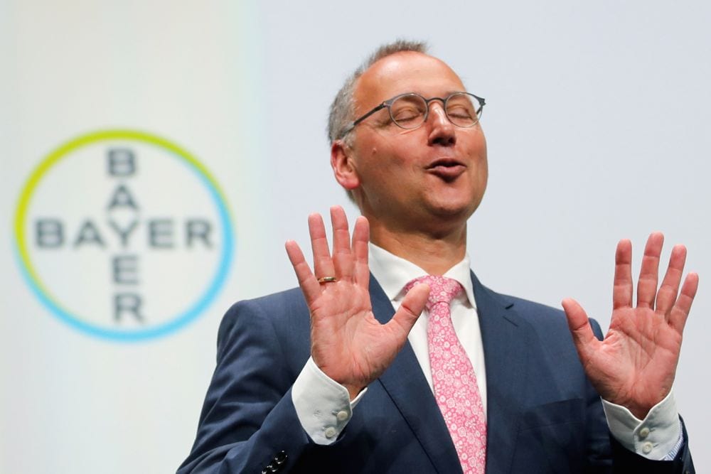 Bayer CEO Werner Baumann speaks on May 25, 2018 during the company’s annual shareholders’ meeting in Bonn. (File photo: Reuters/Wolfgang Rattay)

