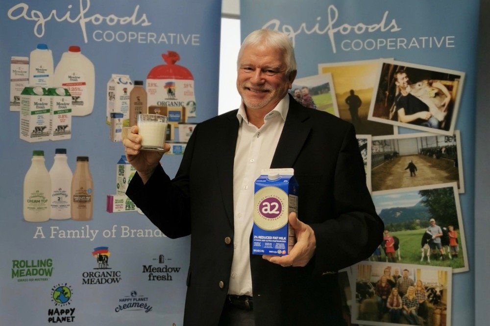 Agrifoods Cooperative chair Tim Hofstra on March 11, 2020 announced a licensing deal with New Zealand’s a2 Milk Co. (CNW Group/Agrifoods Cooperative)

