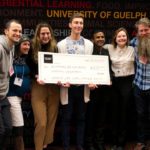 The winning hackathon team: Justin Dellandrea, left, Caroline Duvieusart-Dery, Taylor Paradis,
Connor Russell, Jyothi Shiva Swaraj Vutukuru, Alexandra Mazanko, Marvin Dyck.