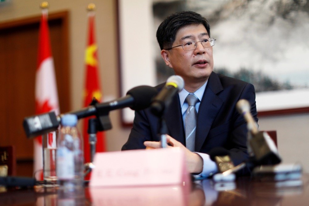 File photo of Cong Peiwu, China’s ambassador to Canada, speaking at the Chinese Embassy in Ottawa on Nov. 22, 2019. (Photo: Reuters/Blair Gable)
