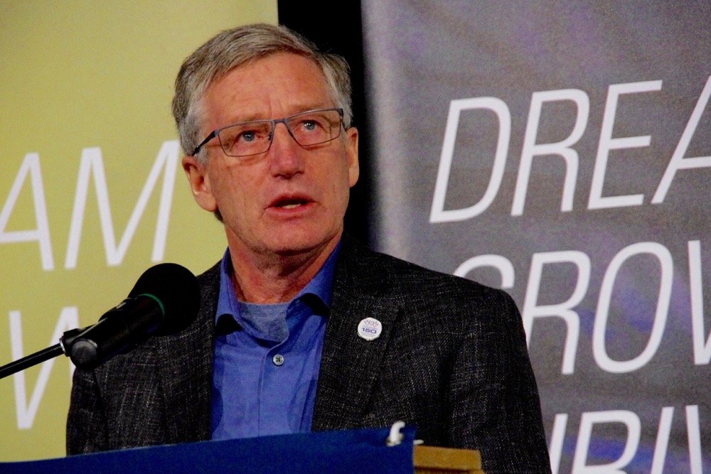 Manitoba Agriculture Minister Blaine Pedersen speaks at Ag Days in Brandon on Jan. 21, 2020. (Manitoba Co-operator file photo by Alexis Stockford)
