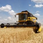 File photo of a combine harvesting a wheat crop in Ukraine. (SergBob/iStock/Getty Images)