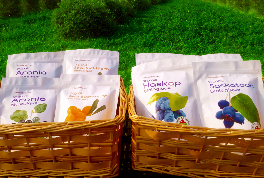 Some of the products marketed into retailers by Boreal Berry through FreshSpoke.