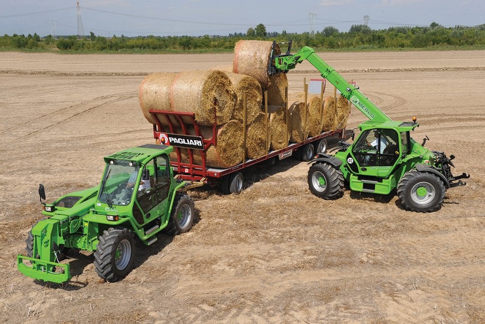 Merlo has introduced the 40.9 version of its hybrid Multifarmer telehandler with an 8.8 metre lift height. A 40 km/h road speed makes it ideal for pulling bale wagons.