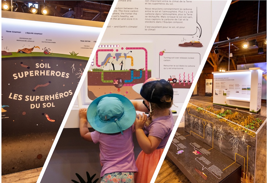 The Soil Superheroes exhibition provides opportunities for people of all ages to learn about soil science. 
Photo Credit : Ingenium - Canada's Museums of Science and Innovation