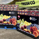 Ontario Tender Fruit Growers’ sleek new bins placed in grocery stores will allow consumers to quickly identify locally grown, seasonal tender fruit products.