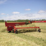 The new Kuhn 301 hay merger is designed to work with mower conditioners that have nine- to 18-foot working widths.
