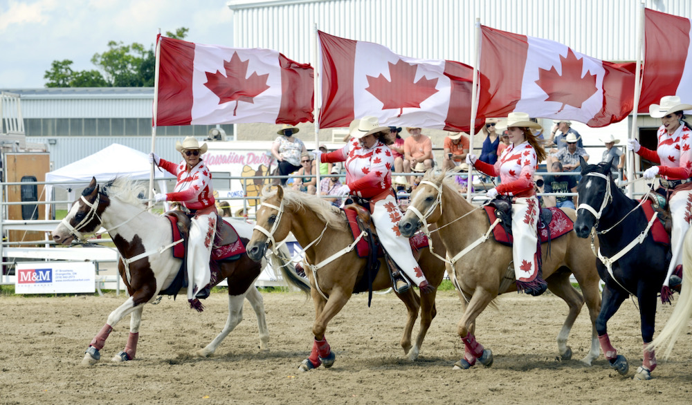 Canadian Cowgirls returned to the ring with their patriotic outfits and precision riding, much to the delight of the Orangeville crowd.