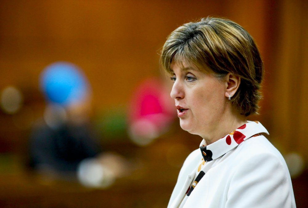 Marie-Claude Bibeau speaks during a sitting of the House of Commons in May 2020.  Photo: REUTERS/Blair Gable
