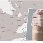 Rural Ontario areas both lead and lag in vaccination rates, with urban areas in between.