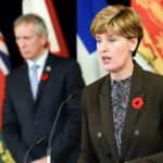 Minister Marie-Claude Bibeau, Agriculture and Agri-Food, flanked by André Lamontagne, Quebec Minister of Agriculture, Fisheries and Food, outlines the sector's short- and long-term priorities laid out in the Guelph Statement during the final day of the Federal, Provincial, Territorial Ministers annual meeting in Guelph, Nov. 10, 2021.
