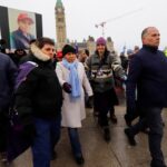 Romana Didulo, the self-declared “Queen of Canada” and a leading Canadian QAnon figure, leaves after speaking on Parliament Hill as truckers and supporters continue to protest COVID-19 vaccine mandates, in Ottawa on Feb. 3, 2022. (Photo: Reuters/Patrick Doyle)