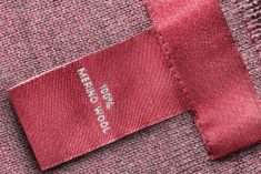 wool clothing label