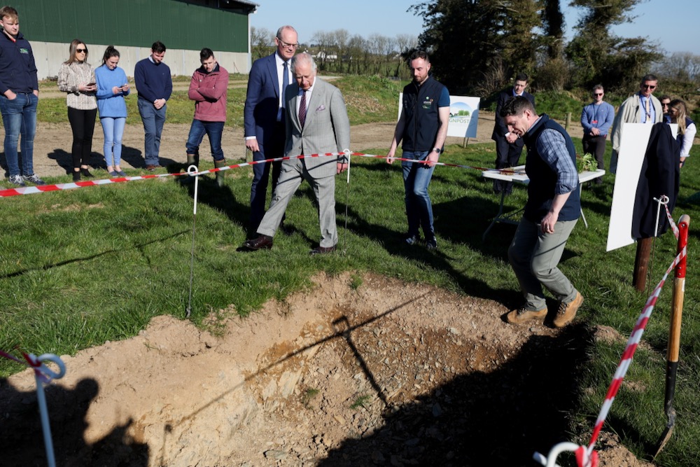 Prince Charles (now King Charles III) visits Shane Fitzgerald’s Kil Mige Mogue farm near Waterford in southeast Ireland on March 24, 2022. (Photo: Reuters/Phil Noble/Pool)
