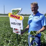 Don Kabbes, general manager for Great Lakes Grain, at a Comber-area soybean demonstration plot.