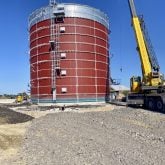 The biogas digester being constructed on Nick Thurler’s farm near South Mountain.