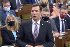 Conservative agriculture critic John Barlow speaks Nov. 24, 2021 in the House of Commons. (Screengrab from supplied video)