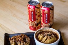 A November photo from Waterloo Brewing’s company blog promoting its “apple crumble porter” from its 2022 Signature Series Winter Collection. (WaterlooBrewing.com)