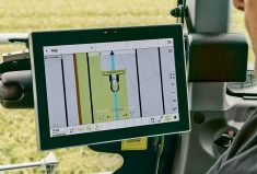 The CEMIS 1200 ISOBUS terminal controls automated steering, online documentation, ISOBUS and TASK controller applications, and section control.