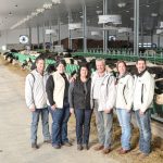 The co-owners of Ferme Comestar Holstein: Julien Turmel, Julie Comtois, France Lemieux, Marc Comtois, Kathleen Comtois and Steve Comtois.