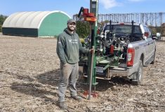 Ben Bellman of Woodrill Farms sampling a farm in the Guelph, Ont. area.
