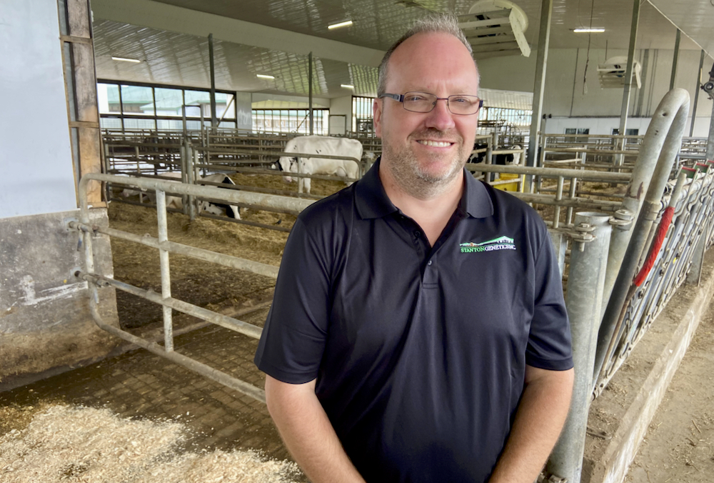 Jeff Stanton stands in one of the Stanton family’s dairy barns near Ilderton.