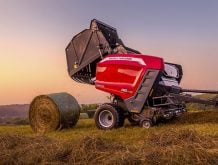 Hesston by Massey Ferguson’s 1 Series round baler is specially designed for North American dry hay and stover.