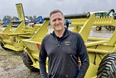 Derek Molnar of Degelman said the new 7800 rock picker can take the place of two or three of the company’s 7200 models.