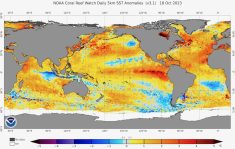 Sea surface temperature (SST) anomalies in degrees Celsius on Oct. 18, 2023. (NOAA.gov)