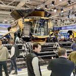New Holland’s new CR11 combine showcases a significant boost in processing capacity, but with the same weight and width as previous models. Photo: John Greig