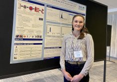 Hannah Woodhouse recently won the top student poster award at the International Dairy Federation’s meeting in Chicago. Her work involves free fatty acids in milk.