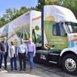 Syngenta Canada worked in collaboration with Future Transfer to add electric trucks to its logistics transportation fleet. From L to R – John Lansink, managing director, Future Transfer; Chan Perera, president, Future Transfer; Jose Nucci, head, production and supply, Syngenta Canada; and Trevor Heck, president, Syngenta Canada.