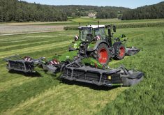 Fendt has added sensing of hay crop biomass that can then automatically adjust the mower’s conditioner.