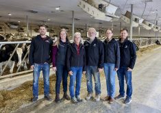 Four of Becky and Bill Gordon’s six children wanted to farm on the property near Thedford. Involved at the farm are Michael Gordon, left, Jennifer Gordon, Becky and Bill Gordon, Erin Gordon and Samuel Gordon.